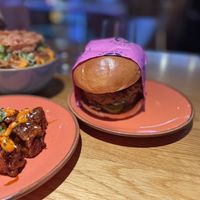 Korean cauliflower burger   at Wholesome Junkies in Manchester