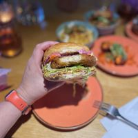 Chick’n buffalo burger   at Wholesome Junkies in Manchester