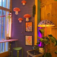 Cute decor inside !! at Wholesome Junkies in Manchester