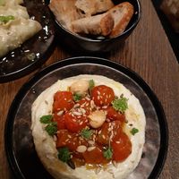 Whipped tofu and sourdough bread at Wholesome Junkies in Manchester