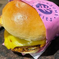 Breakfast burger at Wholesome Junkies in Manchester