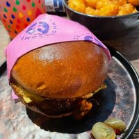Chilli cranberry cheeseburger at Wholesome Junkies in Manchester