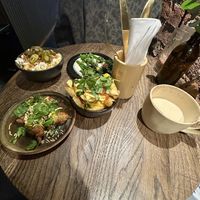 White hot chocolate, Mac & cheese, loaded fries  at Wholesome Junkies in Manchester