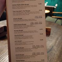 Mains menu at Wholesome Junkies in Manchester