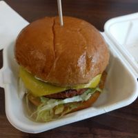 The beefless burger at Wholesome Junkies in Manchester