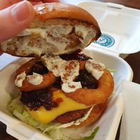 Beef less burger at Wholesome Junkies in Manchester