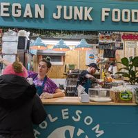 food booth at Wholesome Junkies in Manchester