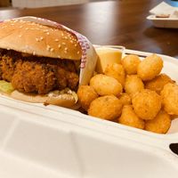 ‘KFC Burger with Mango & Lime Mayo at Wholesome Junkies in Manchester