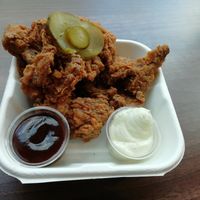 Wings made of oyster mushrooms at Wholesome Junkies in Manchester