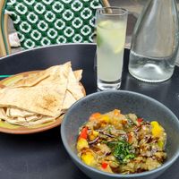 Fresh Baba Ghanoush with Limonade at Le Daily Syrien Veggie in Paris