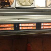 Vegan labels at Saratoga Gelato in Saratoga Springs