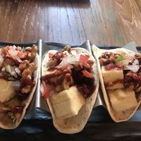 Tofu tacos with walnuts and dried cranberries  at 929 Kitchen & Bar in Columbia