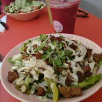 Caesar salad and smoothie at The Lala in Vienna