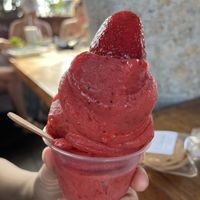 Strawberry soft serve   at The Stand Natural Foods in Laguna Beach