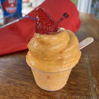 Persimmon soft serve   at The Stand Natural Foods in Laguna Beach