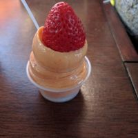 papaya soft serve at The Stand Natural Foods in Laguna Beach