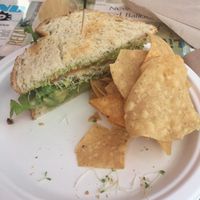 avocado sandwich and chips at The Stand Natural Foods in Laguna Beach