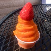 Persimmon soft serve at The Stand Natural Foods in Laguna Beach