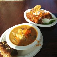 totally tortilla soup and tamale with beans at The Stand Natural Foods in Laguna Beach