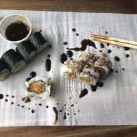 Sweet potato and avocado sushi at Raw Ingredients in Tybee Island