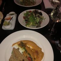 Vegetable schnitzel and avocado salad at Avocado in Crete