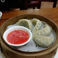 Vegetables and 'pork' dumplings at Shanghai Yuen Vegetarian in Macau