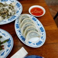 Fried dumplings - choi and mushrooms at Shanghai Yuen Vegetarian in Macau
