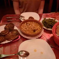 Left: Eggplants with Palm Honey,   middle: Chickpeas,   right: Beans with garlic at La Casa Creativa / Bar Terraza Pedro in La Gomera