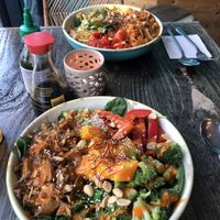 Lemongrass tofu and spicy chickpea curry at Áro - Wolbecker Straße  in Muenster