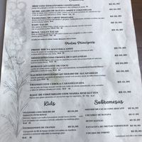 Opening menu (subject to changes) at Manitas in Brasilia