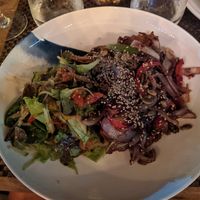 Crispy shredded mock duck salad at Rustica in Torrevieja