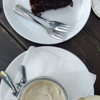 Choco peanut butter cake and peanut ice-cream at Orenda in Beirut