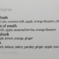 Jucies menu at Orenda in Beirut