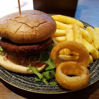 Gourmet vegan burger at LGW - The Flying Horse - ST in Horley