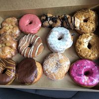 Apple fritter, Oreo twist, strawberry lemonade, cookie butter, Boston cream, lemon poppyseed, couple other options.  at Pepperbox Doughnuts - Design Center  in Charlotte