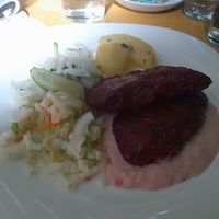 Beetroot burger at Vilties Vaistinės Arbatine in Kaunas