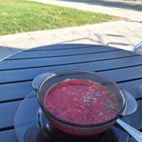Borscht at Vilties Vaistinės Arbatine in Kaunas