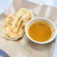 Roti with curry  at E-PACS Vegan Cafe in East Tamaki