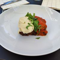 Lasagne - looks small but was filling at Piu in Zurich