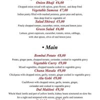 Vegetarian menu  at Saffron in Rhodes