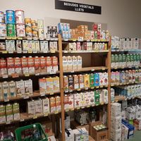plant based milk drinks at NaturaSi in Barcelona