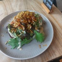 Carrot Lax, Hummus Bread at Plants & Cakes in Frankfurt