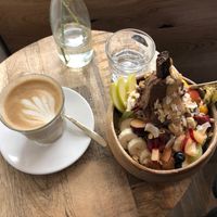 Snickers bowl, chocolate nice cream with lots of toppings at Plants & Cakes in Frankfurt