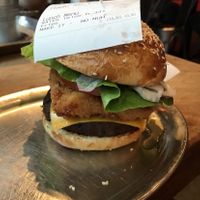 Onion rings on a burger are welcome!  at What's Beef in Frankfurt