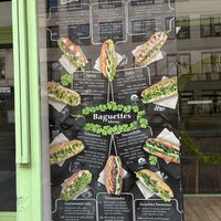 Menu in window - half options are vegann  at Celozrnná Sváča in Brno