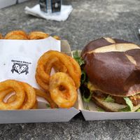 The Dude and curly fries at Seitan's Realm in Columbus