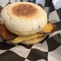Bacun Egg & Cheeze sandwich at Seitan's Realm in Columbus