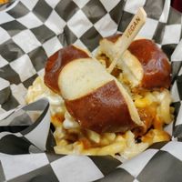 Chikin mac n cheese burger at Seitan's Realm in Columbus