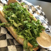 Cheesestake with aioli on the side.. the sauce is good. No need for it on the side.  at Seitan's Realm in Columbus