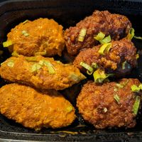 Wingz (half buffalo and half bbq) at Seitan's Realm in Columbus